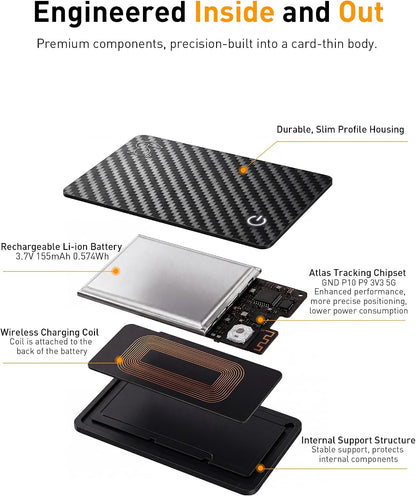 MFi Certified Wallet Tracker Card with Card Holder,Rechargeable Android & iOS Item Finder for Wallets Passport Luggage,Compatible with iOS Find My & Google Find Hub,Ultra Slim