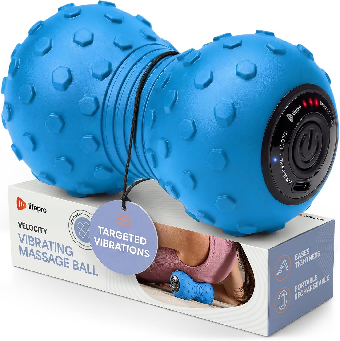 LifePro Velocity Vibrating Peanut Massage Ball with 4-Speed Vibration Modes