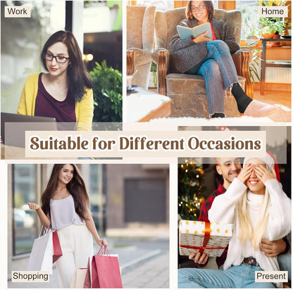 Justay 5 Pairs Slouchy Socks for Women - Slouch Long Crew Knit Boot Athletic Calf Tube Scrunch Socks