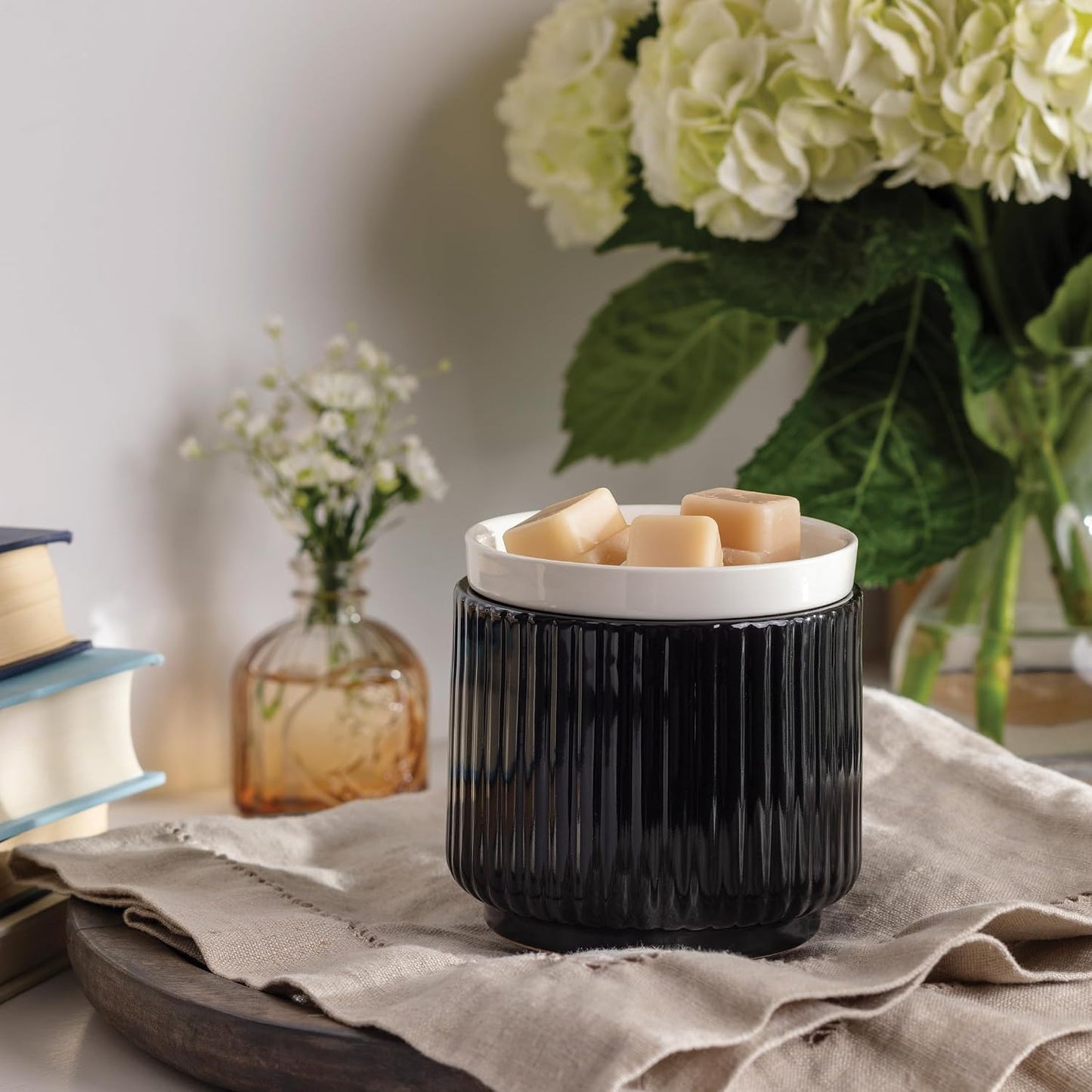 Candle Warmers ETC. Illumination Fragrance Warmer- Light-Up Warmer for Warming Scented Candle Wax Melts and Tarts or to Freshen Room, White Harmony