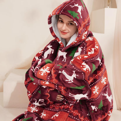 Narecte Cozy Oversized Blanket Hoodie Wearable Blanket Adults Soft Hooded Blanket Hoodie Birthday Gifts for Women Christmas - Colors B