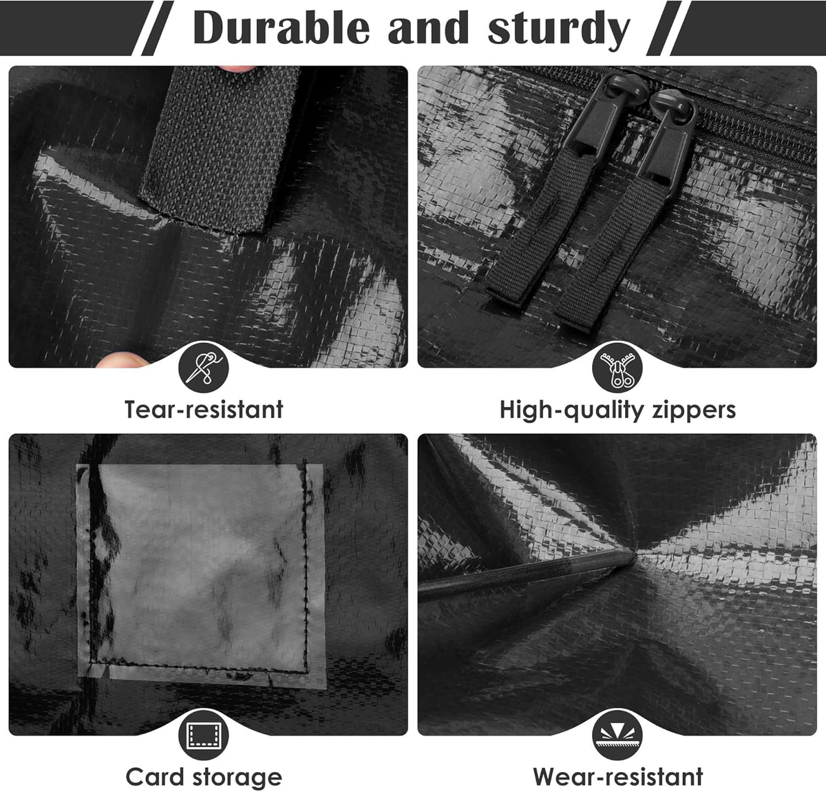 Moving Bags Heavy Duty 210GSM with Full-Open Side Zipper, 93L 220lbs Waterproof Foldable Storage Totes for College Dorm Move-In, Moving Boxes Alternative & Home Organization, Blue