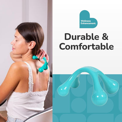 BioSwiss Claw Massage Roller, Handheld Muscle Massager with 5 Rotating Heads for Back, Legs, and Shoulder
