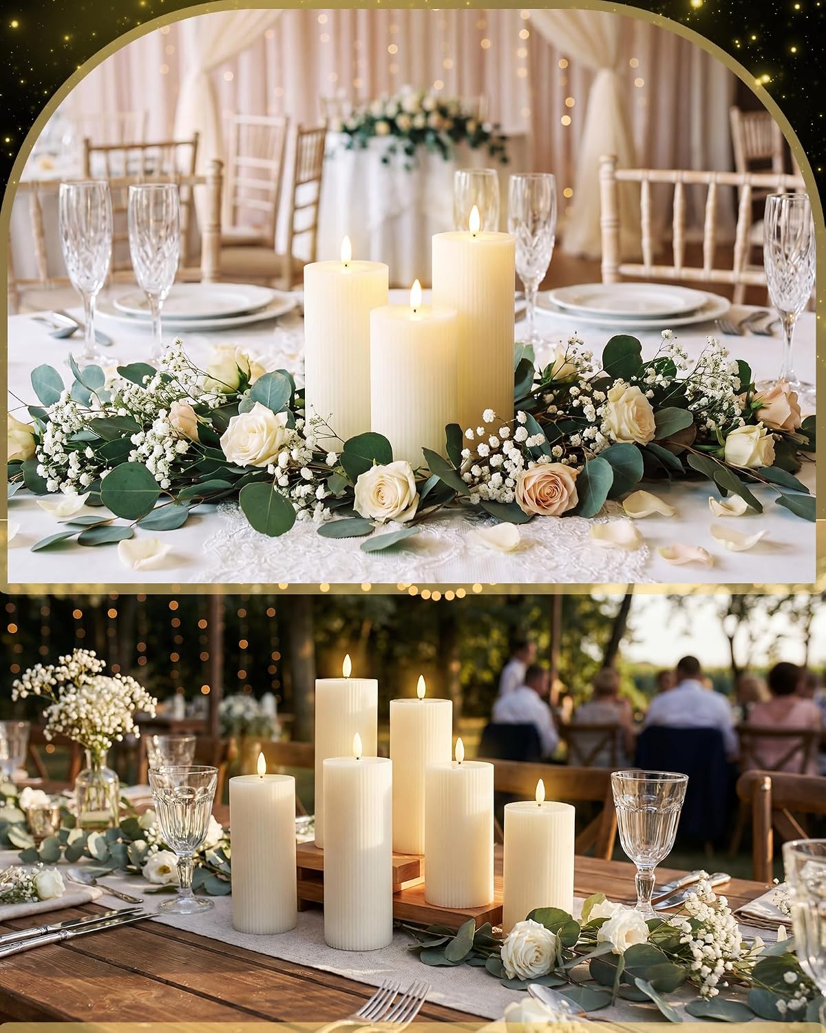 VIHOSE 12 Pack White Flameless Candles Set with Remote and Timer Flickering Flameless Battery Candles Flat Top LED Pillar for Wedding Outdoor Home Festival Decoration(D 3'' H 4'' 5'' 6'')