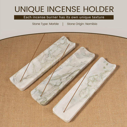 Koville Marble Incense Holder, Incense Holder for Sticks, Incense Sticks Holder Ash Catcher for Meditation Yoga SPA, Natural Stone Incense Burner, Home Table Decor (Grey)