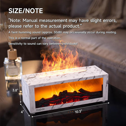 TMEHM Fireplace Flame Air Diffuser Humidifier,7 Colors Aromatherapy Essential Oil Diffuser,Ultrasonic Aroma Humidifier with Timer for Home,Bedroom,Office,Yoga (Black)