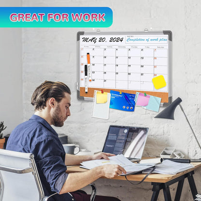 Weekly Calendar Whiteboard for Wall, 16x12 Inches Dry Erase Board, Small Magnetic White Board, Double-Sided Hanging Board for Office School Home Kitchen, Portable Board for Drawing Planning To Do List