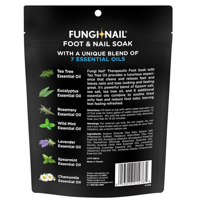 Fungi-Nail Foot & Nail Soak with Tea Tree Oil, 1 Pound, Moisturize, Reduce Foot Odor, & Soothe Aching Feet, Therapeutic Blend of Rich Mineral Epsom Salt, Pure Sea Salt, and 7 Essential Oils