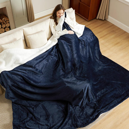Bedsure GentleSoft Sherpa Fleece Throw Blanket for Couch, Non-Heated, Thick & Warm Cozy Blanket for Winter, Soft Fuzzy Plush Throw Gifts for Women and Men, Grey, 50x60 Inches