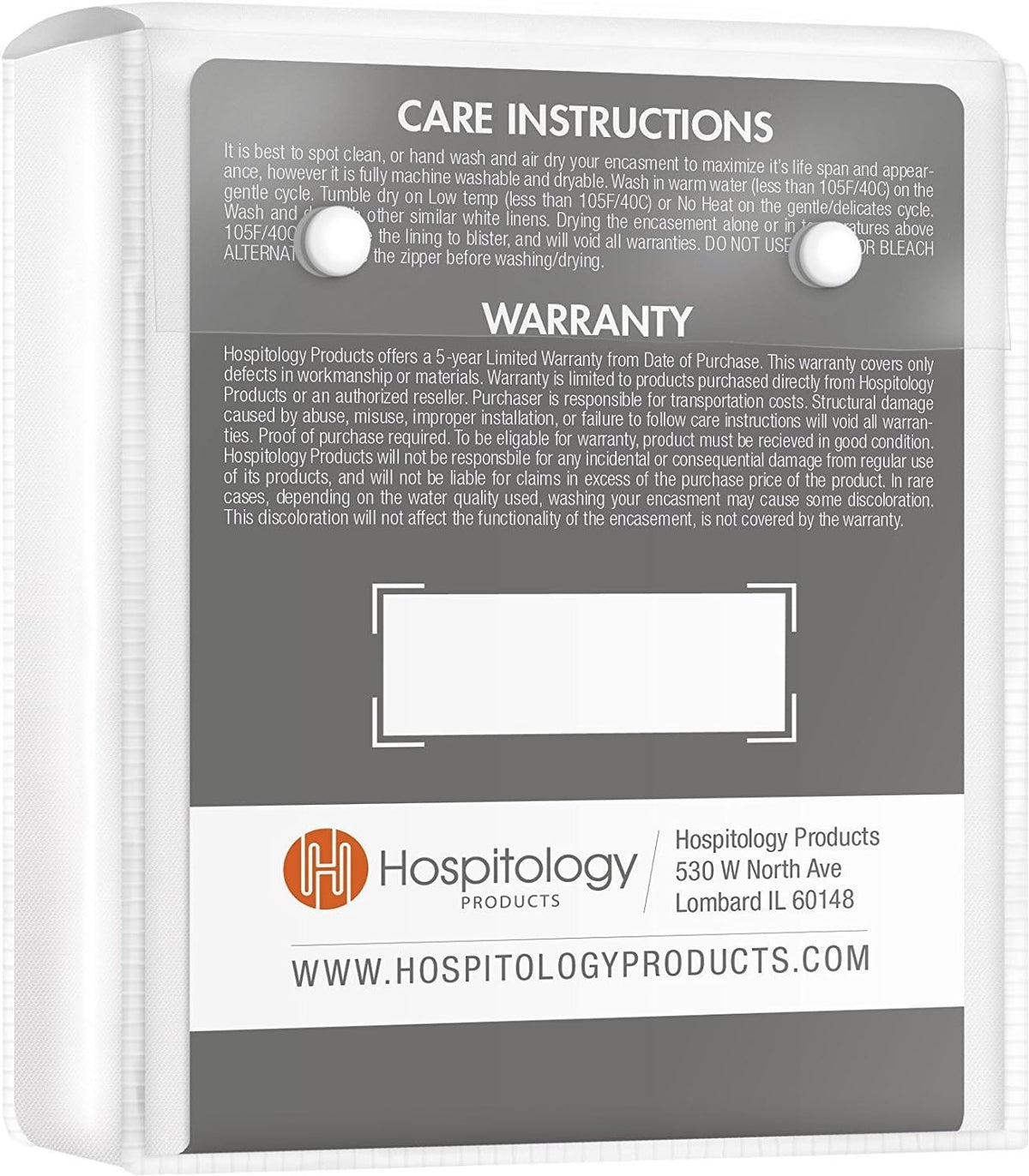 HOSPITOLOGY PRODUCTS Pillow Encasement- Zippered Bed Bug Dust Mite Proof Hypoallergenic - Sleep Defense System - Standard - Waterproof - Set of 2 - 20" H x 26" W