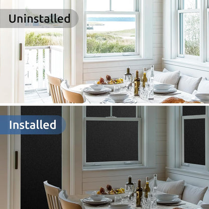 rabbitgoo Blackout Window Film Room Darkening Light Blocking 17.5" x 78.7" | Removable Static Cling without Glue, Tint & Privacy Film for Window Inside, Day & Night Sleep for Home Garage Bedroom House