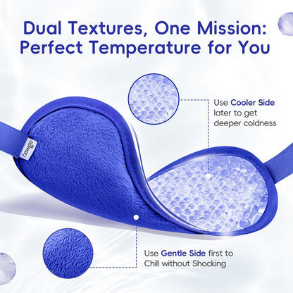NEWGO Cooling Eye Mask for Puffy Eyes, Cold Eye Mask Eye Ice Pack for After Eyes Surgery, Tension Stress Relief, Itchy Eyes, Headaches, Dark Circles - Blue
