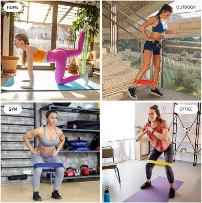 Resistance Loop Exercise Bands for Home Fitness, Yoga Pilates, Stretching, Strength Training, and Physical Therapy - Elastic Bands Set Workout Bands for Women&Men (5pcs Set)