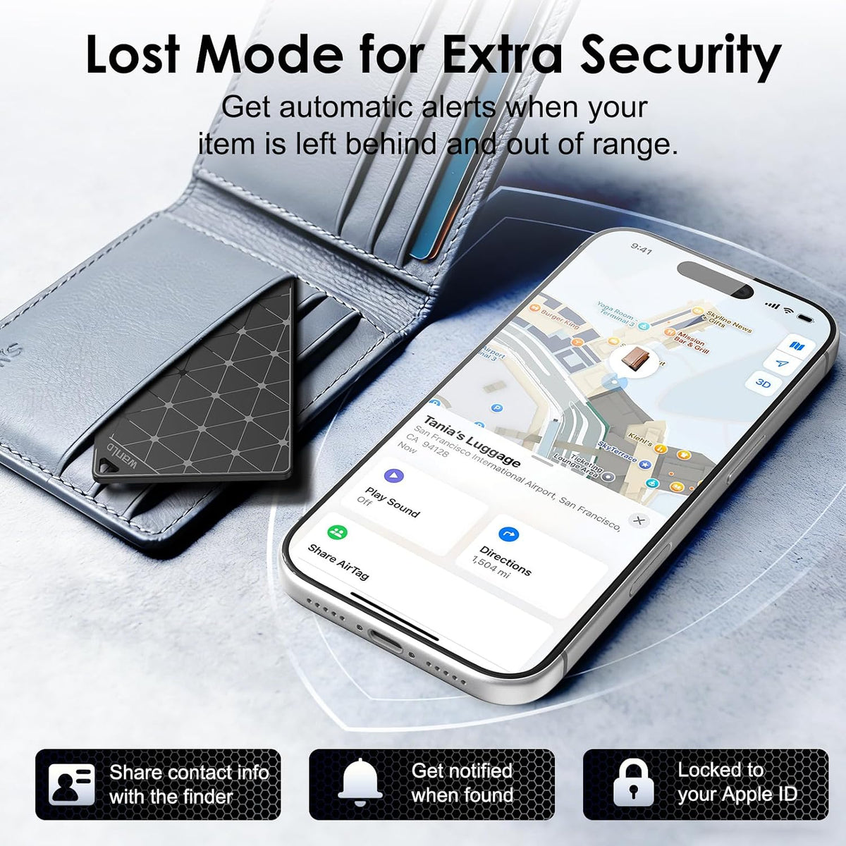 Wallet Tracker for Apple Find My, [Apple MFi Certified], iOS Only