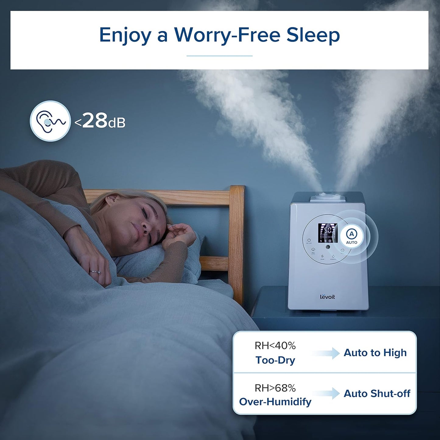 LEVOIT OasisMist 1000S (10L) Smart Humidifier for Home Large Room Bedroom, Last 100 Hours Suitable for Indoor Plant, Cover up to 600ft², Easy Top Fill, Remoter & Voice Control, Auto Mode, Quiet, White
