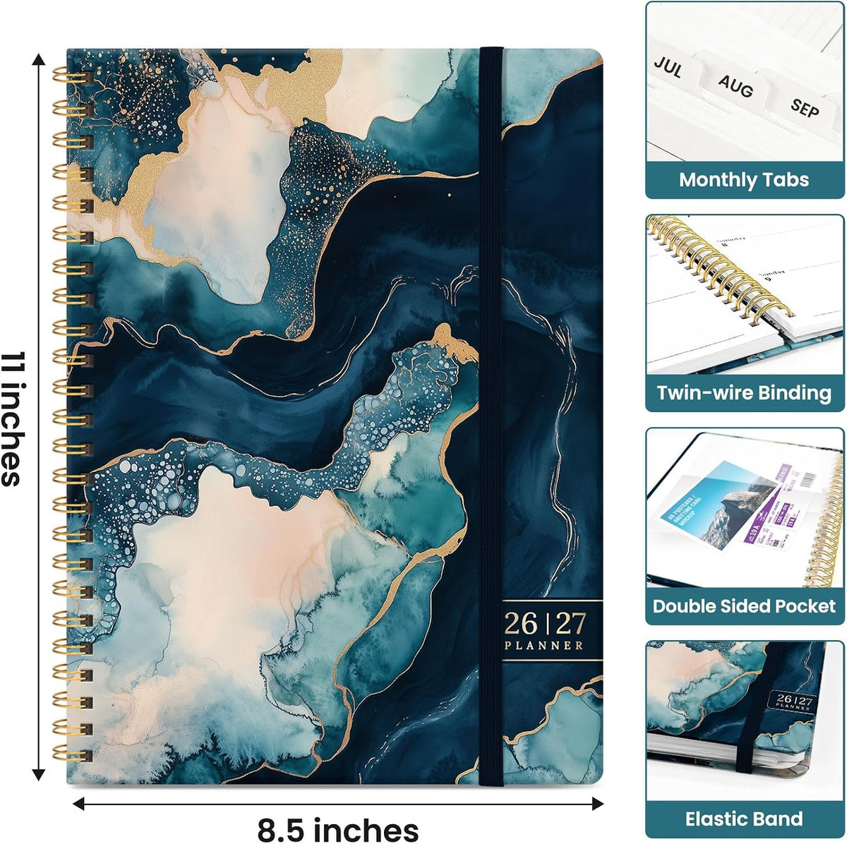 Taja Planner 2026-2027, Jul 2026-Jun 2027 Monthly & Weekly Calendar Book - Colors B