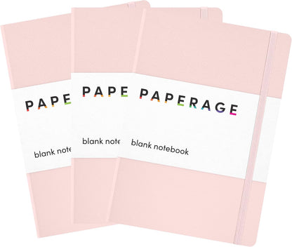 PAPERAGE Lined Journal Notebook, Hardcover Journal for Women & Men, 160 Pages, (5.6 in x 8 in), College Ruled Journaling Notebook for Work, School Supplies & Note Taking, (Black)
