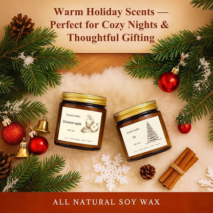Scented Candles for Home,8 Pack Soy Wax Candle Set,Scented Candles Gift Set,Aromatherapy Candles, Amber Jar Vintage Apothecary Style, 8 Scents Gift Set