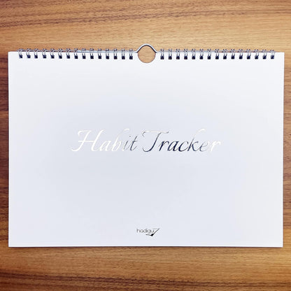 Habit Tracker Calendar (Undated 12 Month) Floral Design, Spiral Bound and Hanger, A4 Size (8,3"x11.7") Quality Heavy Paper, Monthly Habit Tracker Journal and Goal Tracker.
