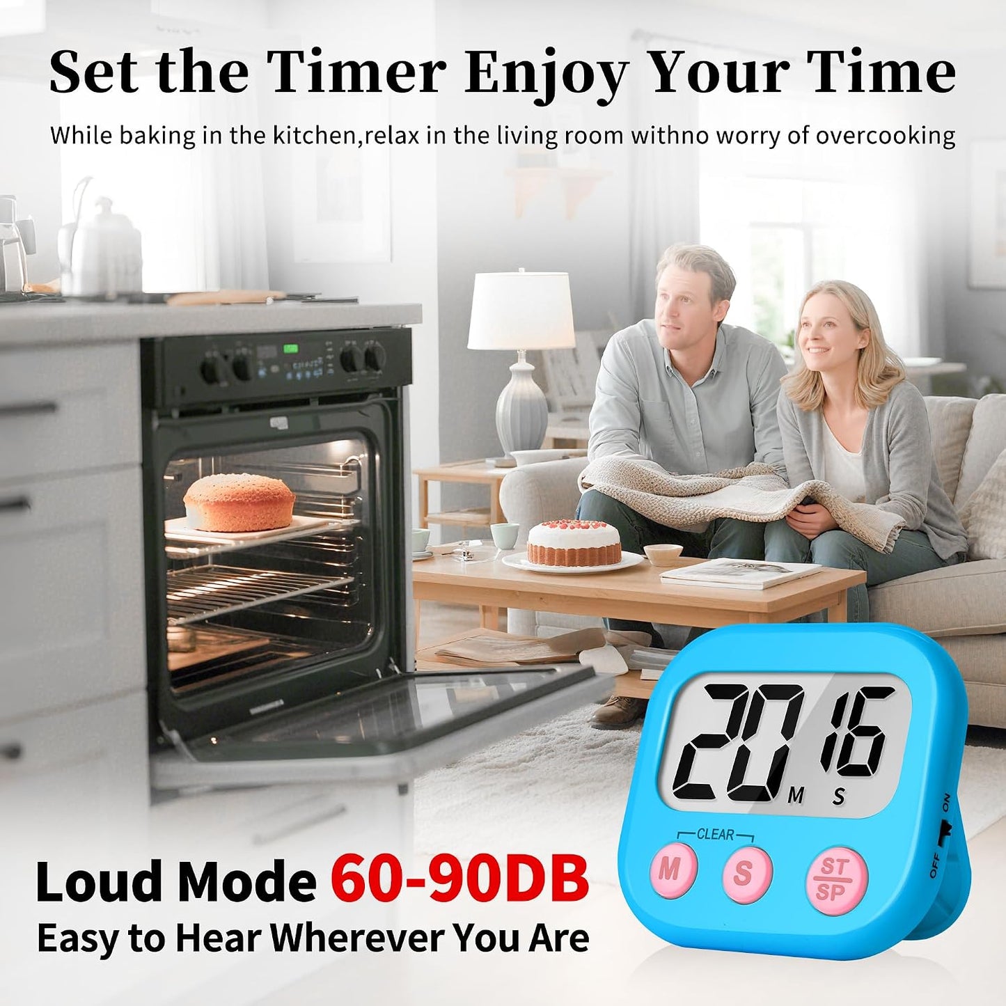 ZILLEEN Classroom Timers for Kids Classroom Magnetic Digital Kitchen Timers for Cooking Teachers Gym Game 6 Pcs