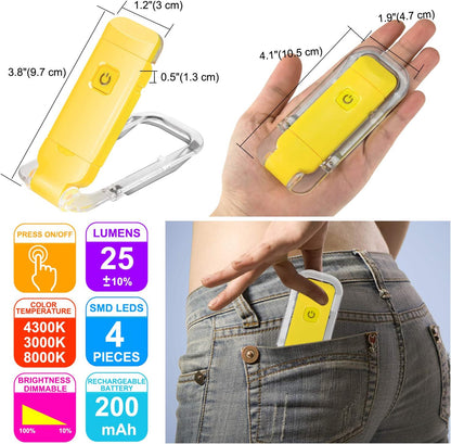 HONWELL Rechargeable Book Light, Clip On LED Reading Lights for Kids Reading in Bed, 3 Brightness Levels Dimmable Bookmark Light for Eye-Protection, Portable Reading Lamp for Bookworms, Travel(Orange)