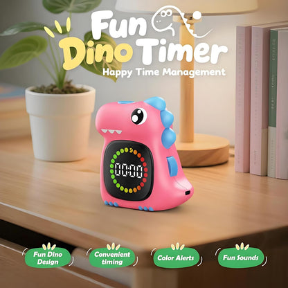 Visual Timer for Kids 99 Minute Digital Potty Training Timer for Homeschool | Dual sound; Dinosaur Look; Long Battery Life