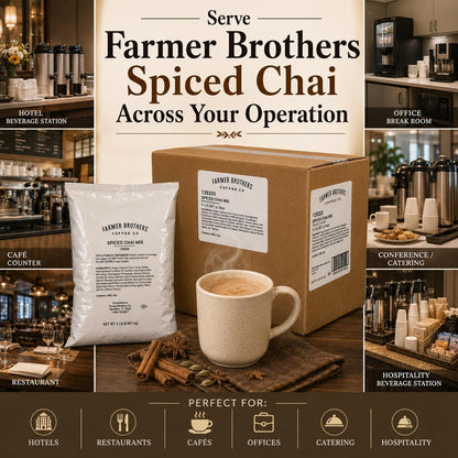 Farmer Brothers Spice Chai Tea Latte Powder Mix, 2 lb Bags (Case of 6)