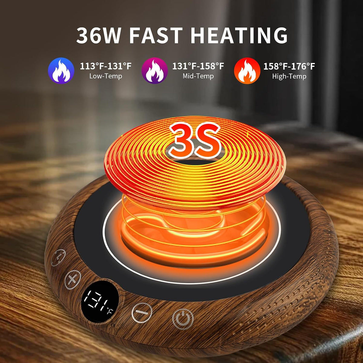 Coffee Mug Warmer, Valentines Day Gifts for Her Wife Girlfriend Daughter Him, Electric Cup Warmer for Desk, Candle Warmer Plate 8-Temp Setting & 1-12H Timer, Birthday Gifts for Women Men
