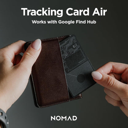 Nomad Tracking Card Air for Android, Slim Wallet Tracker Card Compatible with Google Find Hub, IPX7 Waterproof Rechargeable Card Tracker, 7-Month Battery, 1.7mm Thin, Android OS 9 or Later