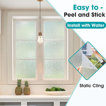 Coavas Blackout Window Film, 100% Light Blocking Privacy Window Film, No Glue Static Cling, Heat & UV Blocking, Removable Room Darkening Window Cover, Renter Friendly for Bedroom, 17.5x78.7Inch,Black
