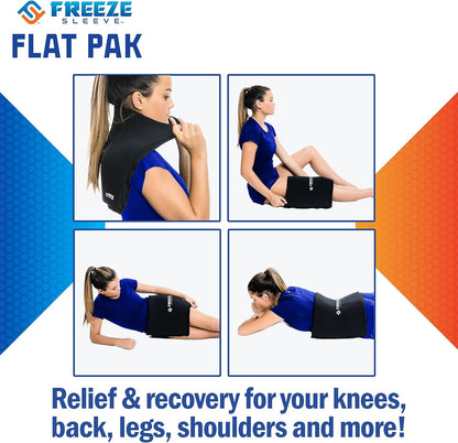 FreezeSleeve Flat Pak | 12" x 17" Extra Large Reusable Gel Ice Pack for Hot and Cold Therapy | Soft Flexible Cooling Pad for Back Hip Leg Injuries and Pain Relief | Cold Compress for Injury Recovery