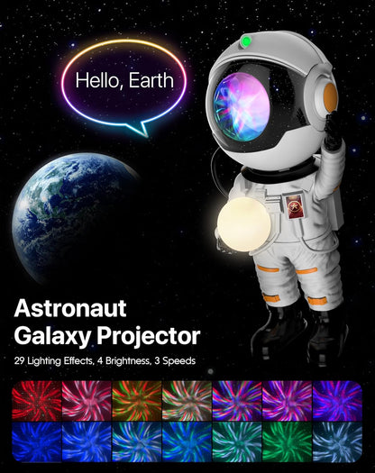 Rossetta Astronaut Galaxy Star Projector Night Light Projector for Kids | 29 Lighting Effects, Night Light Mode, Magnetic Head, Remote Control, Auto-Off Timer, Gifts for Kids, Adults, Party, Birthday