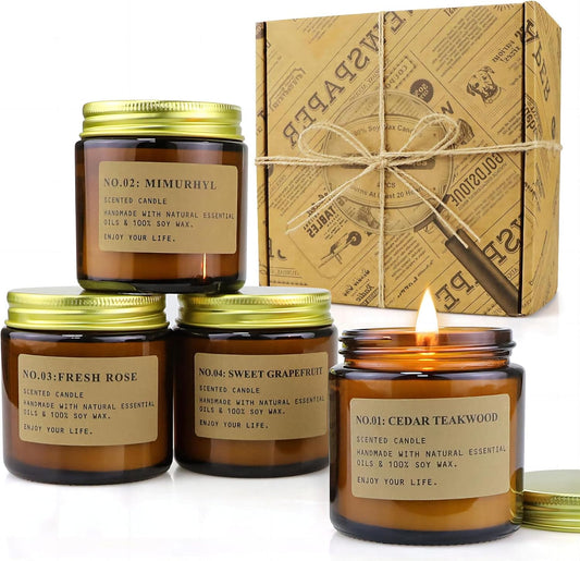 6-Pack Scented Candles for Home, 3.5 Oz Soy Wax Aromatherapy Candle Gift Set, Lavender Chamomile, Eucalyptus Mint & Vanilla, Birthday Gifts for Women, Thank You Graduation Gifts