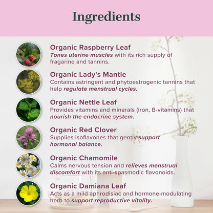 Jade Tea Fertility Tea for Women, Red Raspberry Leaf & Lady's Mantle
