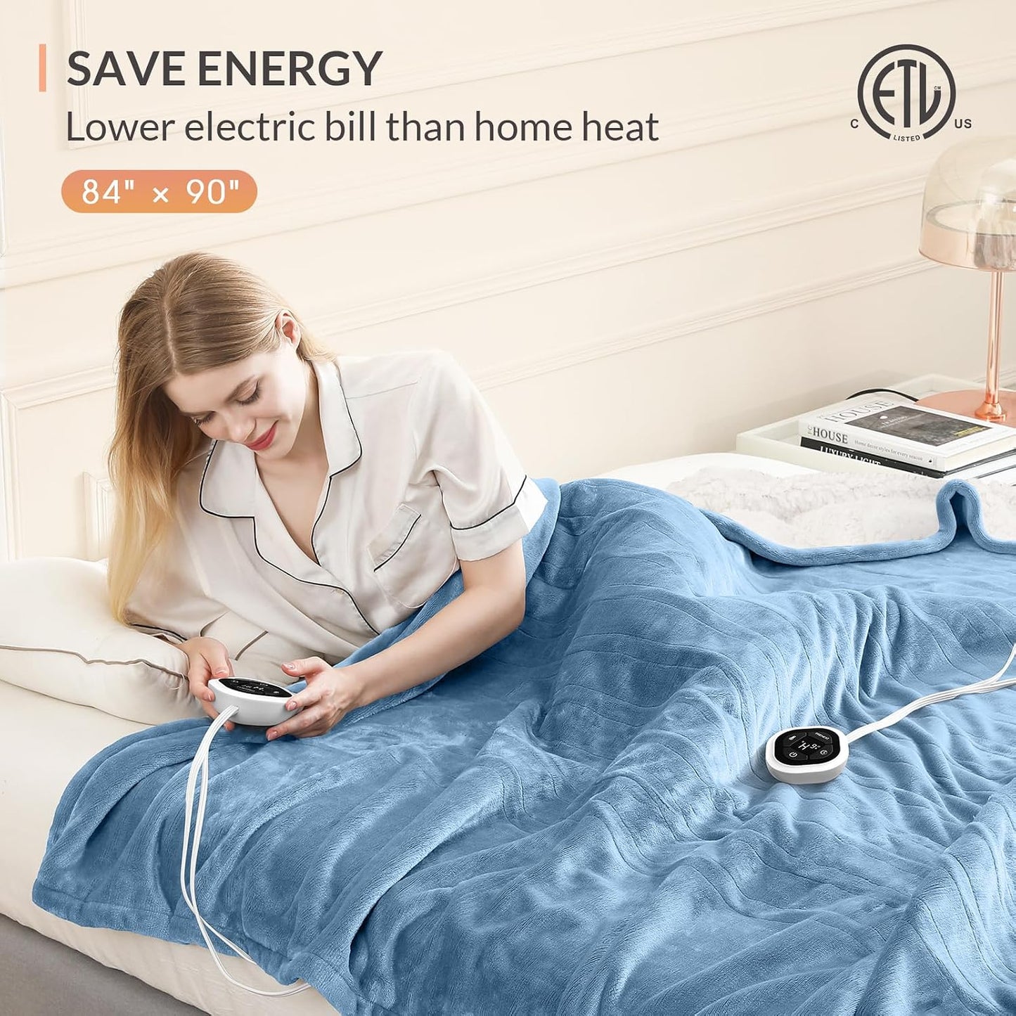 HOMLYNS LuxeHeat Heated Blanket Electric Blanket, Soft Flannel Sherpa Heated Throw, Heating Blanket with 5 Heat Settings, 3 hrs Timer Auto Shut Off (50x60 inches, Purple), Only for 120V Voltage Use