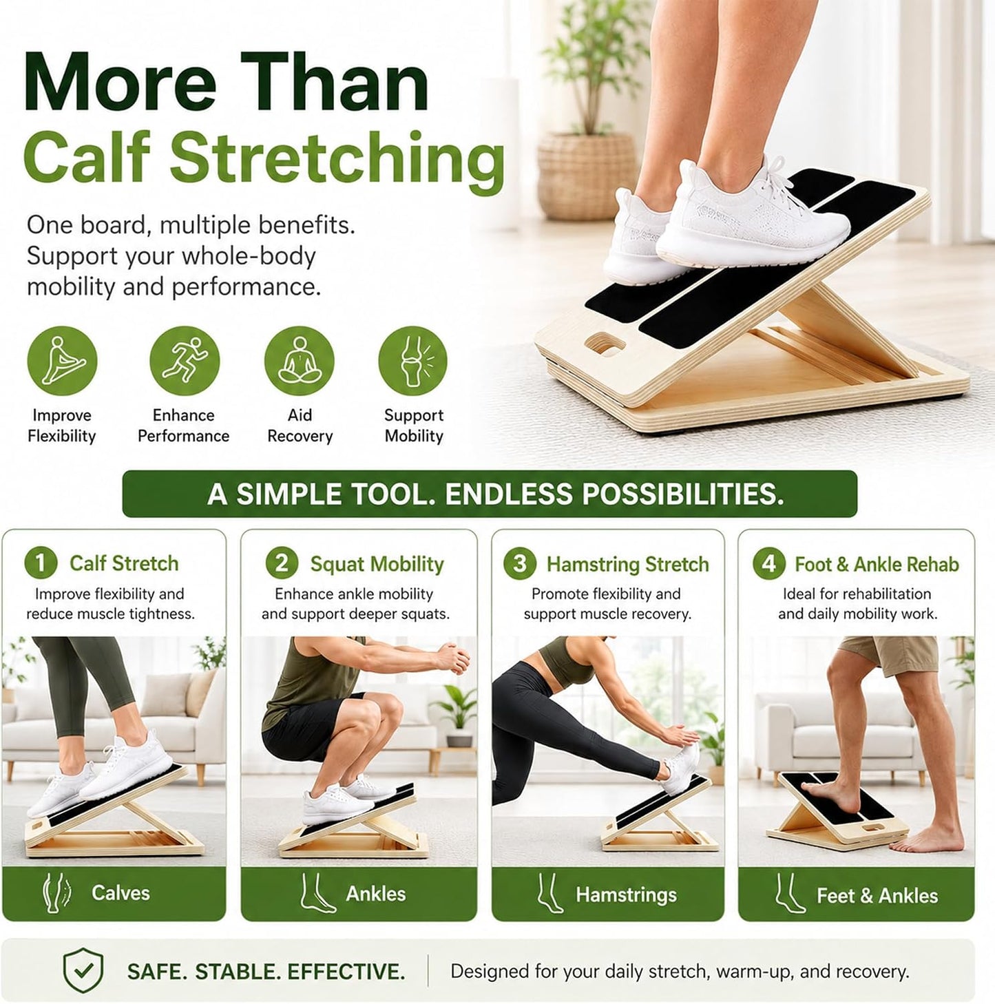 MUCITAGF Professional Slant Board, Adjustable Incline Board and Calf Stretcher, Slant Board for Calf Stretching, Calf Stretch Board