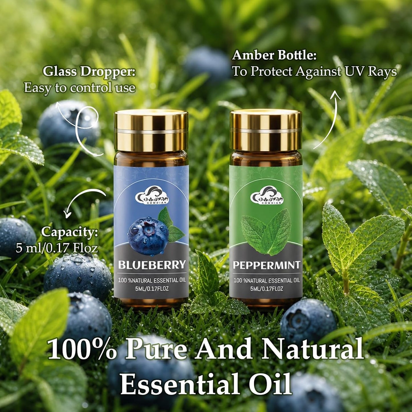 Essential Oil Set, 32 Pcs Fragrance Aromatherapy Oils for Skin, Diffusers, Home Care, Humidifier Laundry, Candle Making - Tea Tree, Sandalwood, Lavender, Vanilla, Eucalyptus and More(5mL)