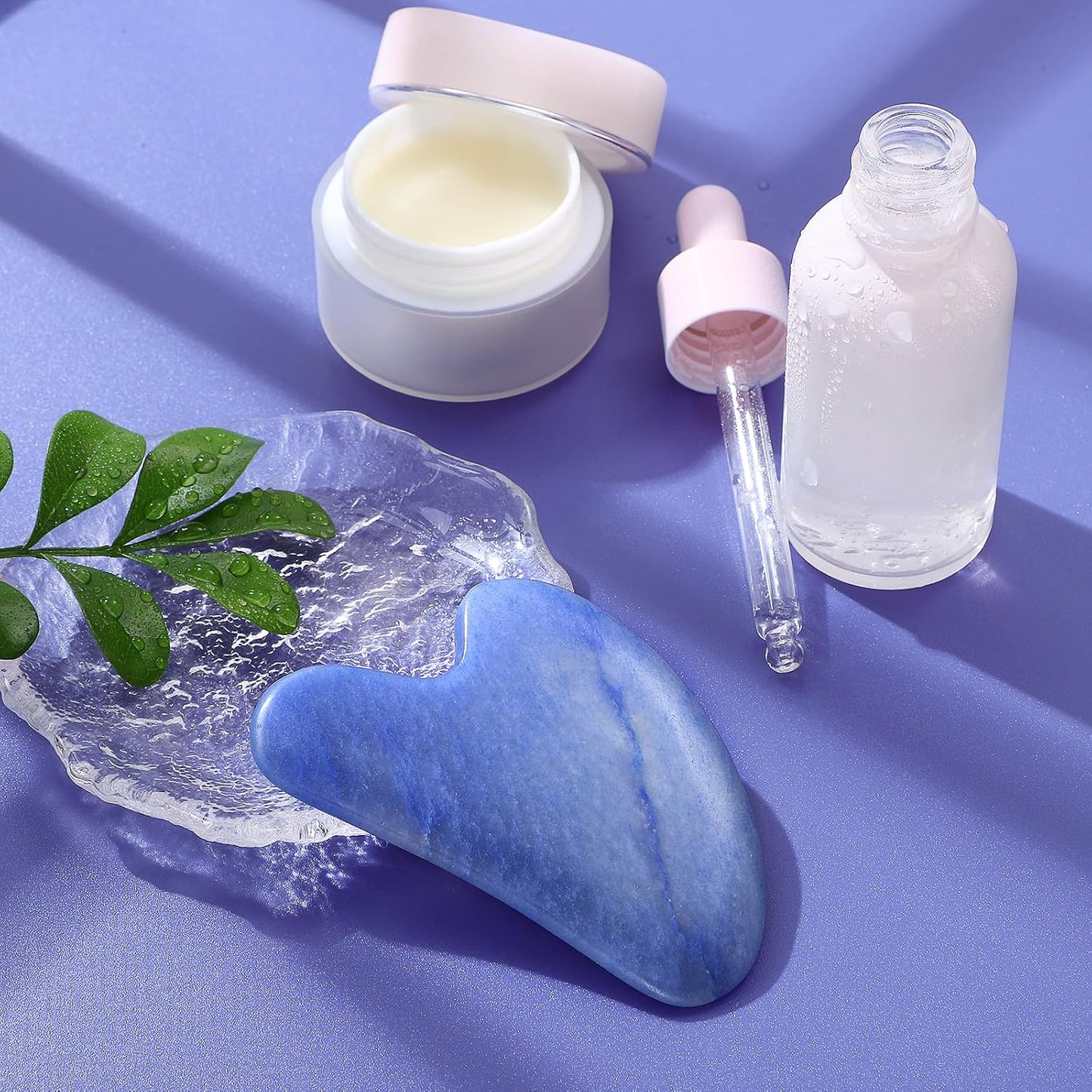 Gua Sha Facial Tools Guasha Tool Gua Sha Jade Stone Manual Massage Sticks for Jawline Sculpting and Puffiness Reducing for Face Body Tensions Reduce Festive Gifts