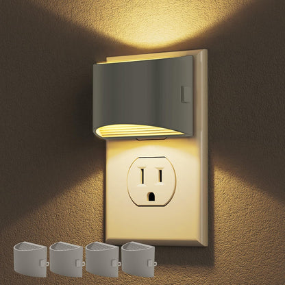 DORESshop LED Night Light[2 Pack], Night Lights Plug into Wall, 3 Level Brightness Adjustable Plug in Night Light, Dusk to Dawn Sensor, Nightlights for Adults, Bedroom, Bathroom, Hallway, Amber