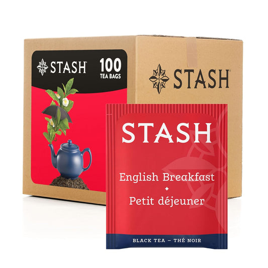 STASH English Breakfast Black Tea, 100 Bags Bulk Pack, Caffeinated