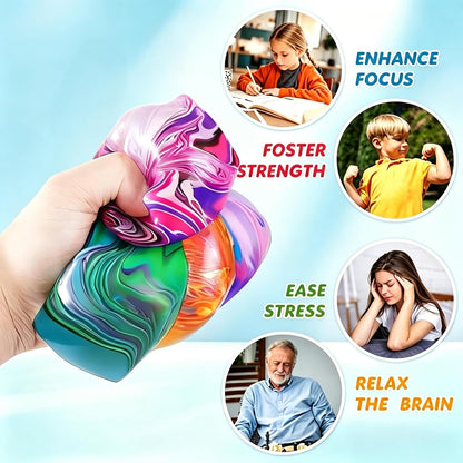 4Pack Fidget Toys Mini Squishy Stress Cube, Stress Balls for Kids, Adults Squishies Anxiety Stress Relief, Ice Squishy Cube Sugar Balls, Sensory Toys for Kids with Autism, Fidgets for Classroom Prize
