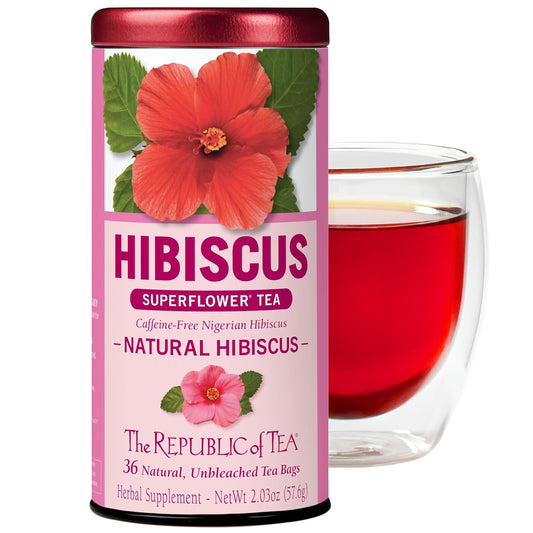 The Republic of Tea – Natural Hibiscus Tea, 36 Tea Bags, Herbal Blend, Caffeine Free, Gluten Free