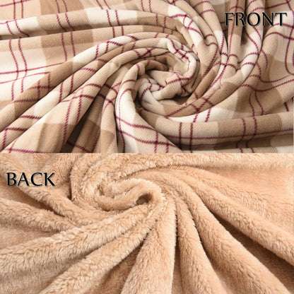 forestfish Fleece Wearable Blanket, Plaid Lap Blanket Comfy Poncho Throw with Buttons for Bed Sofa Office, Grey-White