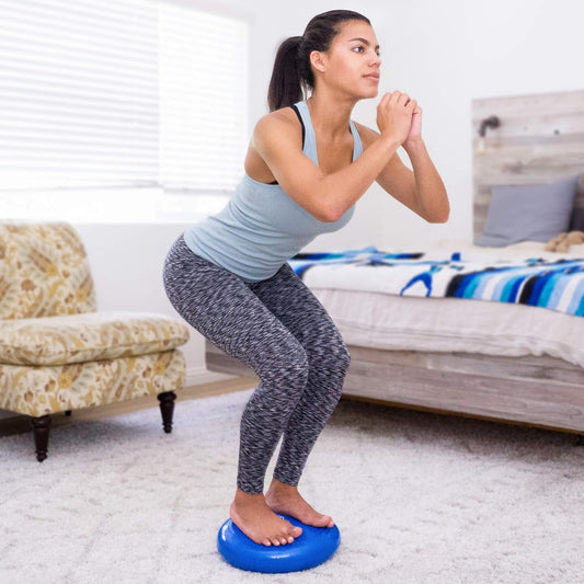 ProsourceFit Core Balance Disc, Inflatable Wobble Cushion with Hand Pump, Dual-Textured Non-Slip Surface for Core, Balance, and Stability Training, 14-inch