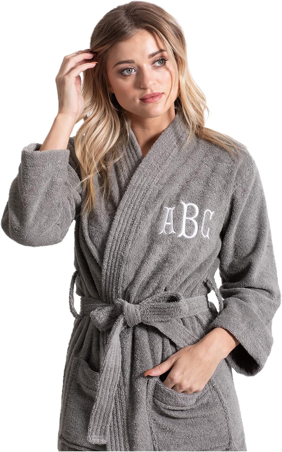 Turkuoise Soft & Absorbent Towel Robe, 100% Cotton Turkish Terry Cloth Kimono Bathrobes for Women