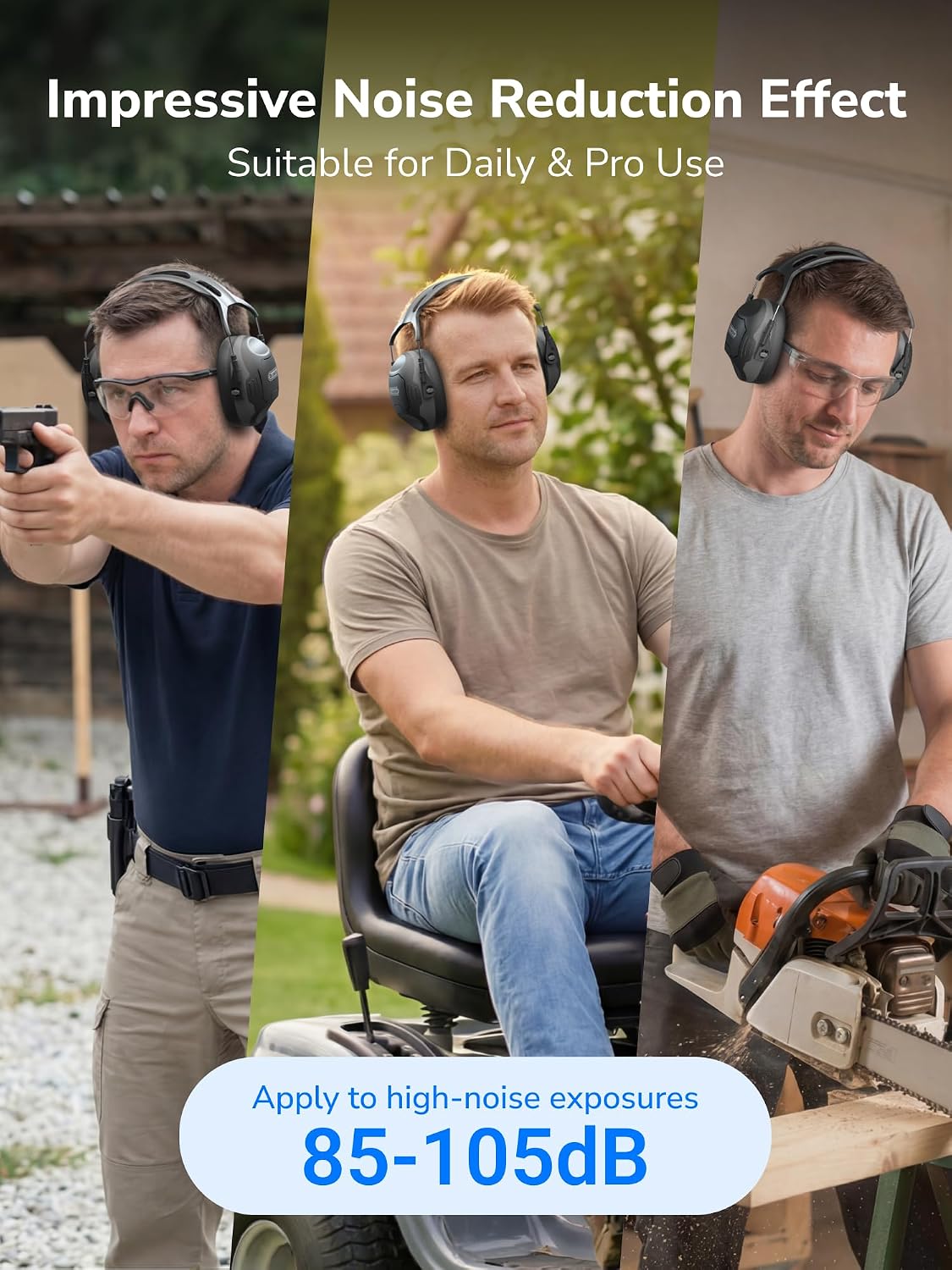 Dr.meter Ear Protection Ear Muffs, Noise Cancelling Headphones for Adults Kids 31dB Earmuffs for Noise Reduction, Hearing Protection for Shooting Gun Range, Mowing, Monster Jam, Sensory, Fireworks