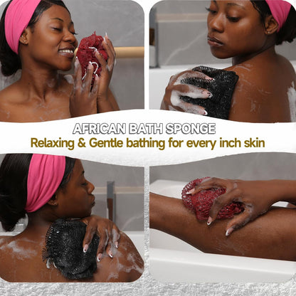 SubSahara African Net Sponge, 2 Pack 45-Inch Exfoliating Bath Scrubber