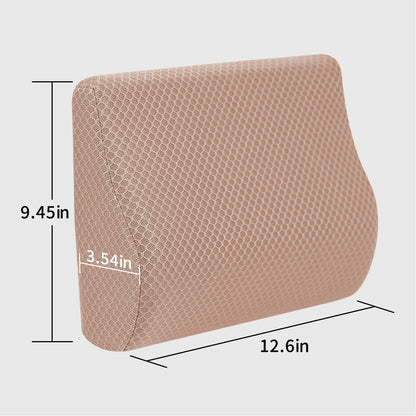 Memory Foam Lumbar Support Pillow for Car - Lower Back Support Cushion for Driving, Back Pain Relief for Car Seat, Office Chair, Wheelchair (Gray)