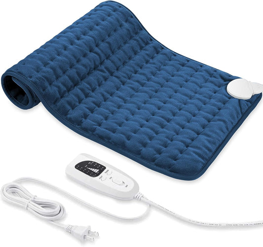Electric Heating pad with 6 Heat Settings, Auto Shut Off, Dry Electric Heating for Back Neck Knee Arms Legs Shoulder Heat Pads for Christmas Birthday Father Mother's Day (24"X12", Gray Green)