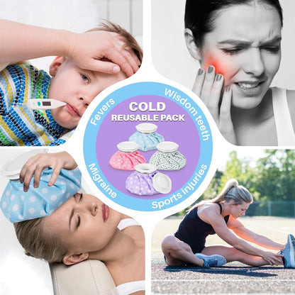 Honoson 4 Pack Reusable Ice Pack for Injuries, Ice Bags Hot Water Bag for Hot & Cold Pain Relief No-Leak Elastic Breathable for Muscle, Joint Pain Swelling, Sports & Home Use(Cute Fruit Style)